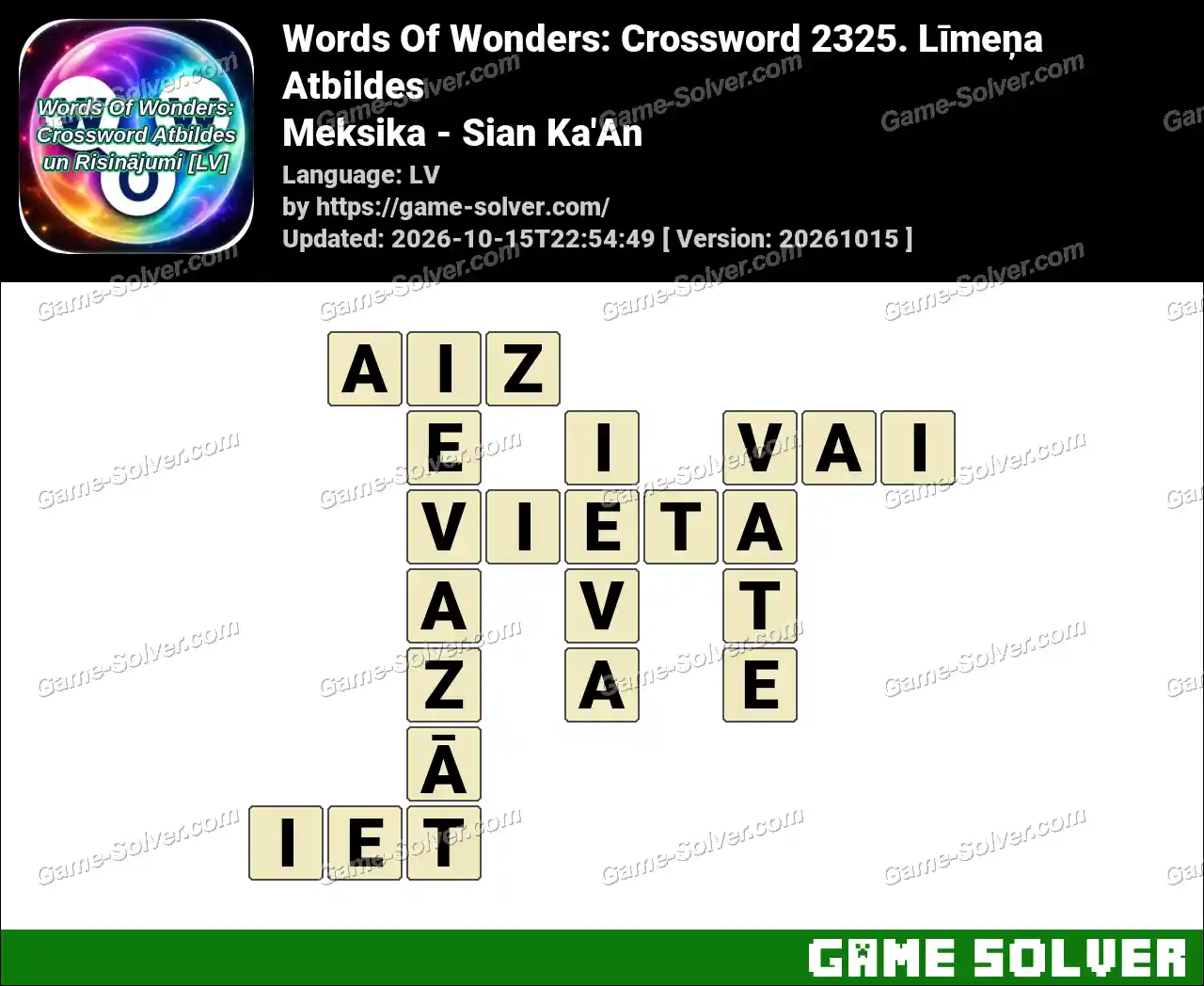 Words Of Wonders: Crossword 2325. Līmeņa Atbildes – Meksika – Sian Ka’An